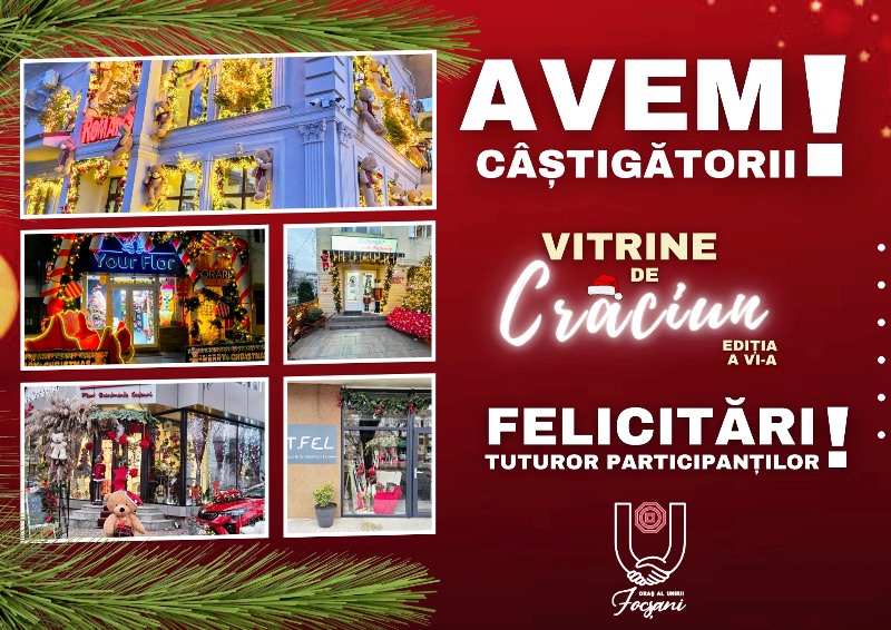 Cea mai frumoasă vitrină de Crăciun din Focșani: SC ROMAN & CO DIANA SRL câștigă premiul I 1 castigator vitrine craciun