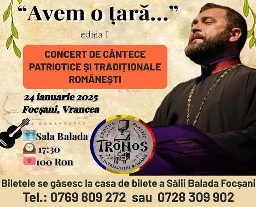 Concert aniversar la Focșani: „Avem o țară!”, dedicat Micii Uniri, susținut de Grupul Psaltic „Tronos” 1 ulQovjf