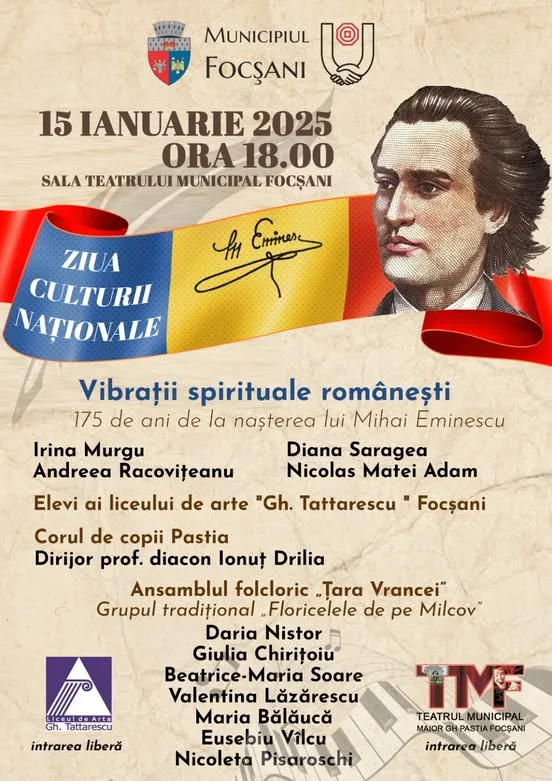 Ziua Culturii Naționale la Focșani: „Vibrații spirituale românești” aduce în prim-plan talente locale 1 vibratii spirituale romanesti focsani