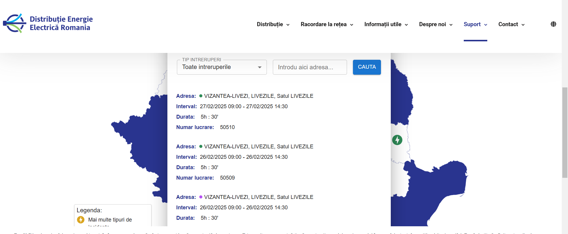 Lista localităților în care se întrerupe alimentarea cu energie electrică în Vrancea pe perioada 26-28 februarie. 1 Screenshot 34
