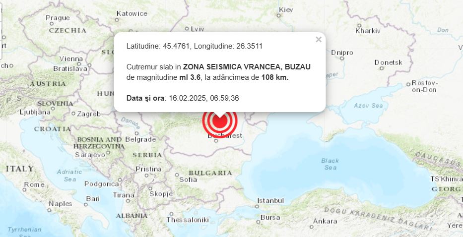 Cutremur în Vrancea, duminică dimineață. Seismul a avut magnitudinea 3.6 1 cutremur dimineata vrancea