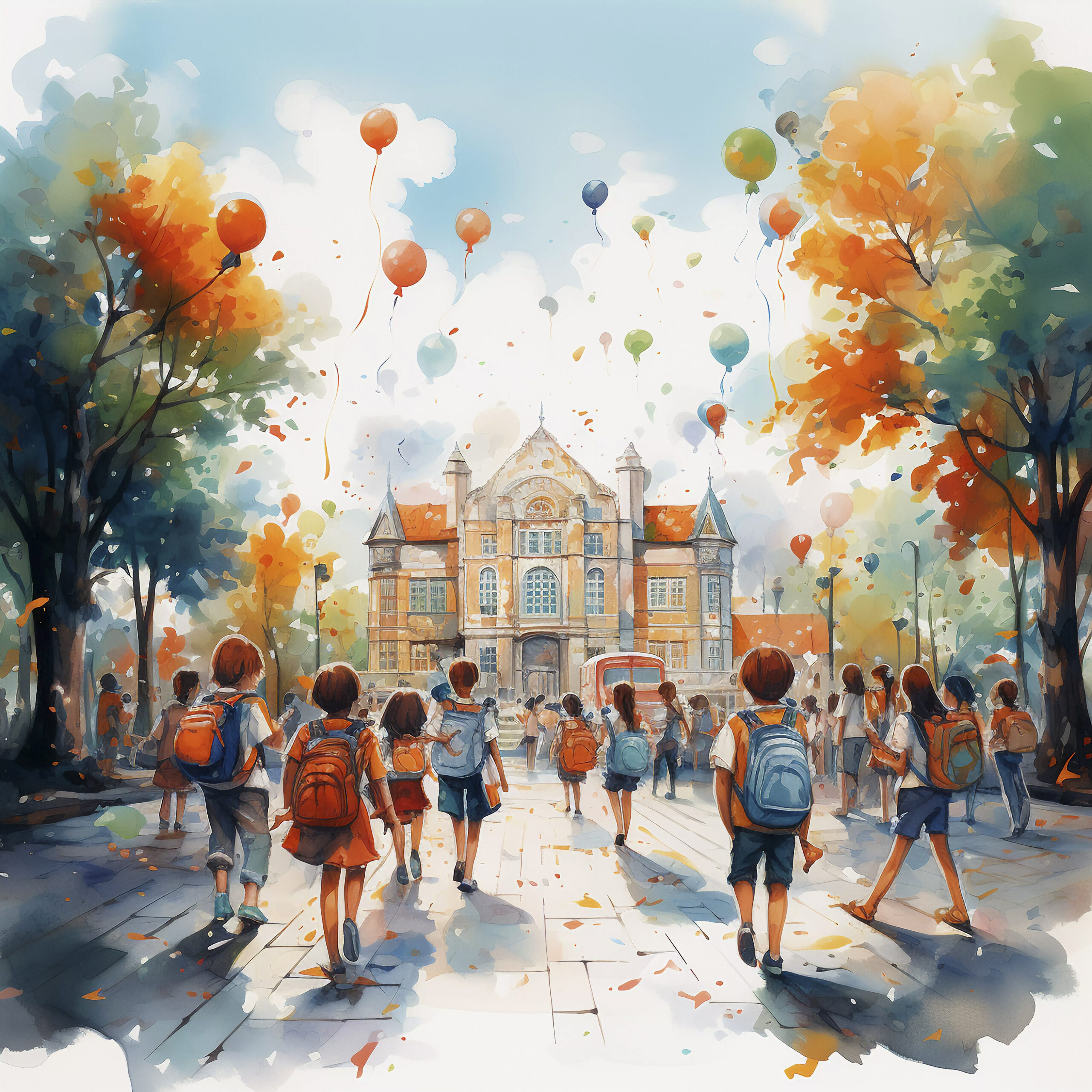 Vești bune pentru părinți: zi liberă în prima zi de școală 1 digital art young students attending school education scaled