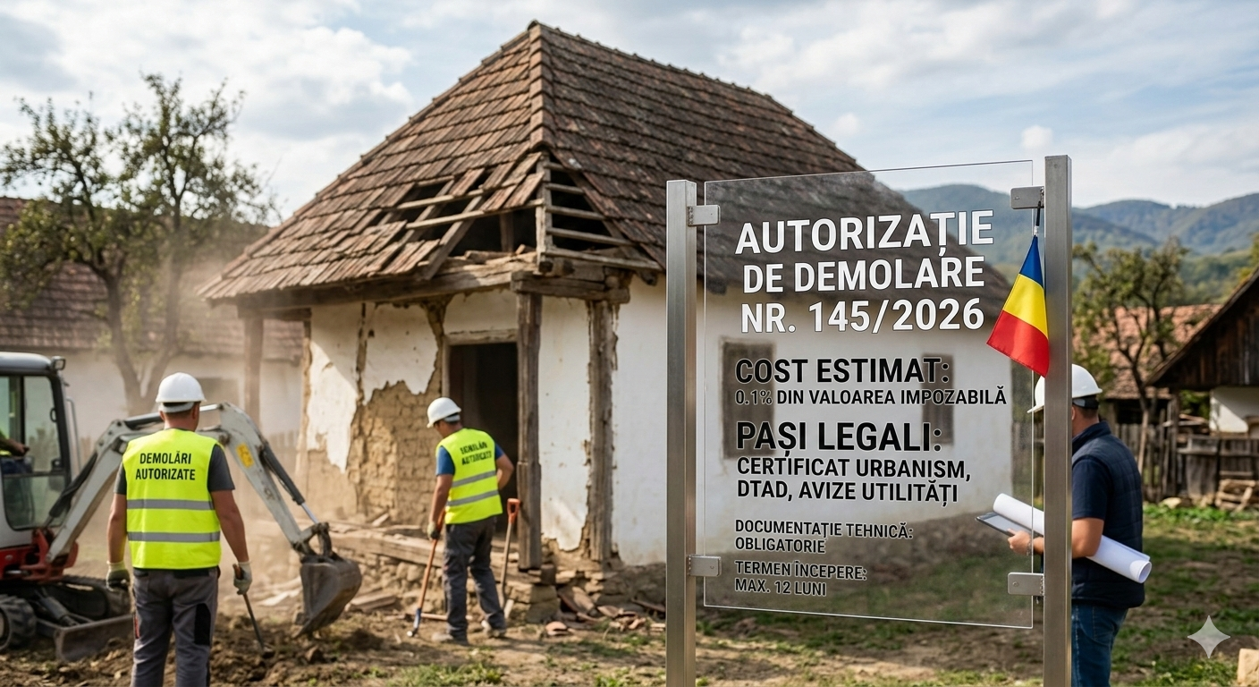 Ghid complet 2026: Cât costă autorizația de demolare pentru o casă bătrânească și care sunt pașii legali 1 cat costa autorizatia de demolare